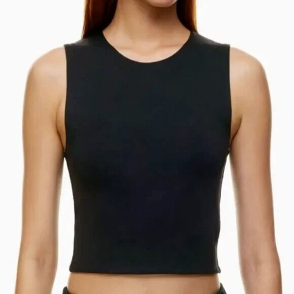 Babaton Countour Muscle Tank Top Size XL Black Semi Cropped Layer Neutral - Picture 1 of 10